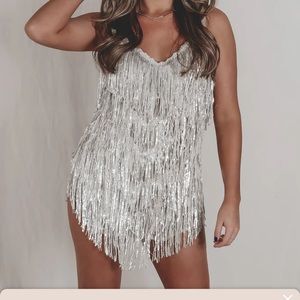 Amazing Lace Shake It My Way Short Fringe Mini Dress